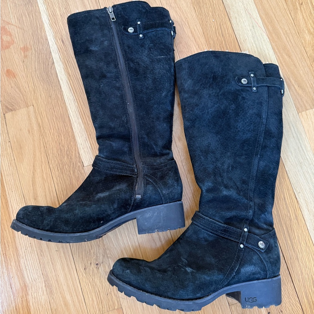 UGG Black Suede Winter Boots
